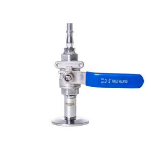 1.5" Tri-Clamp Fluid Outlet with Ball Valve & Hose Tail Connector
