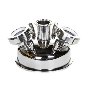 6" Hemi Base Lid with 4 x 1/4" NPT Ports