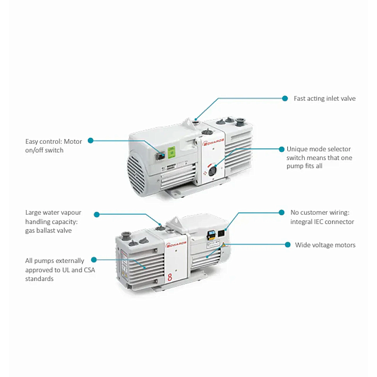 Edwards RV8 Two-Stage Rotary Vane Vacuum Pump | 115/230V – Botanical ...
